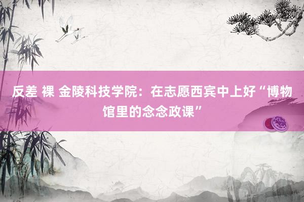 反差 裸 金陵科技学院：在志愿西宾中上好“博物馆里的念念政课”