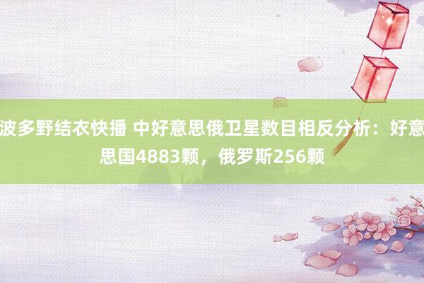 波多野结衣快播 中好意思俄卫星数目相反分析：好意思国4883颗，俄罗斯256颗