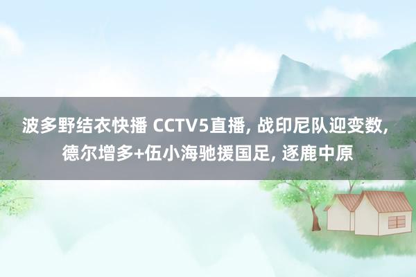 波多野结衣快播 CCTV5直播， 战印尼队迎变数， 德尔增多+伍小海驰援国足， 逐鹿中原