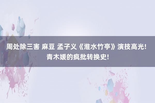 周处除三害 麻豆 孟子义《淮水竹亭》演技高光! 青木媛的疯批转换史!