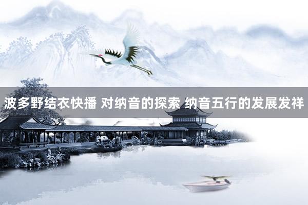 波多野结衣快播 对纳音的探索 纳音五行的发展发祥