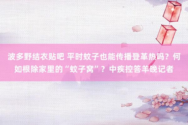 波多野结衣贴吧 平时蚊子也能传播登革热吗？何如根除家里的“蚊子窝”？中疾控答羊晚记者